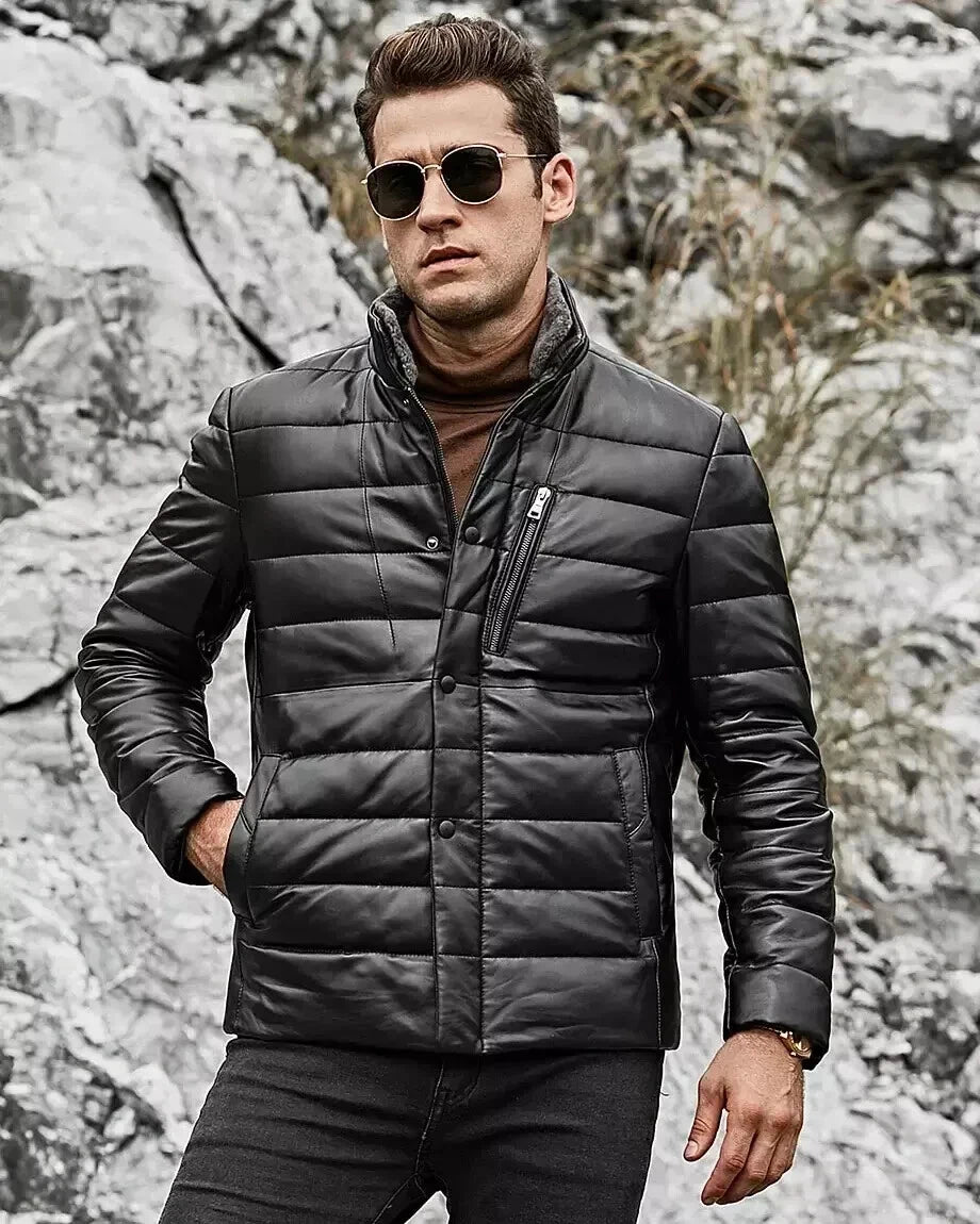 The Mens Biker Motorcycle Classic Nuptse Puffer Jacket - Unisex