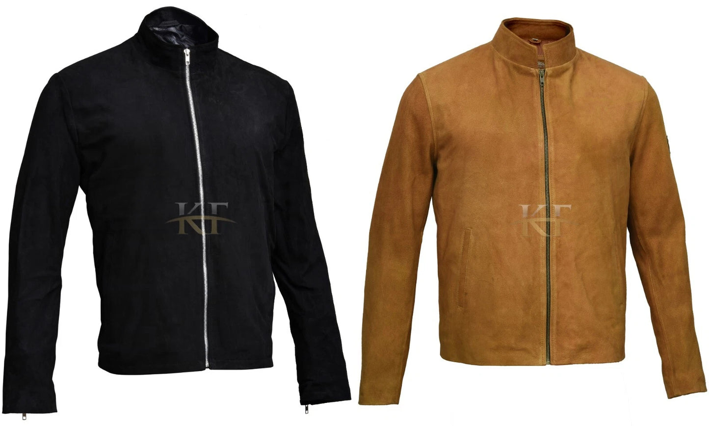 JAMES BOND SPECTRE BROWN BLOUSON MOROCCO REAL SUEDE LEATHER JACKET