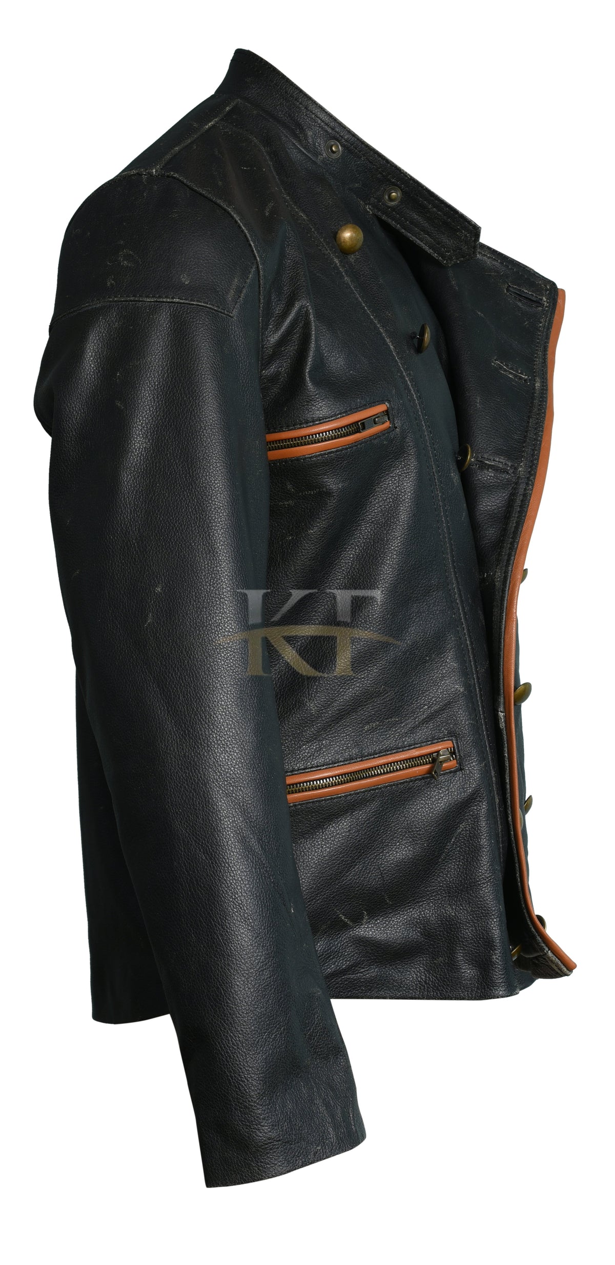 Horse Rider Biker Leather Jacket Black Real Genuine Distressed Leather Jacket