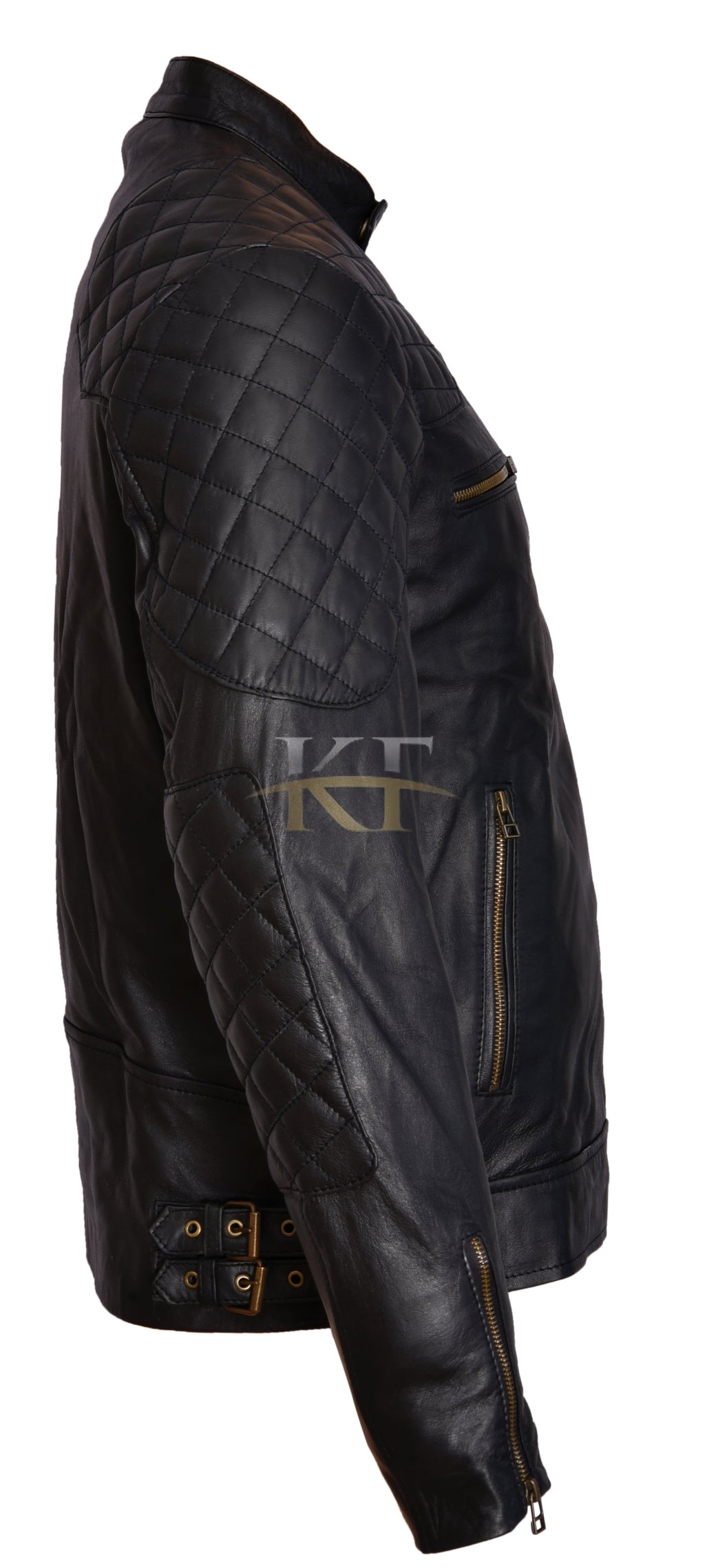 David Beckham Inspired Slim Fit Black Leather Biker Motorcycle Jacket