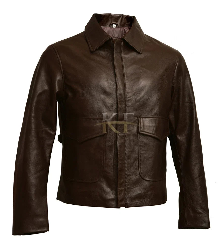Indiana Jones LOST ARK Dark Brown Black Genuine Leather Riders Bilker Jacket