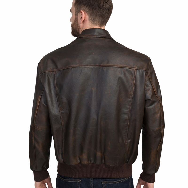 Men's Dark Brown A-2 Genuine Leather Flight Jacket – Aviator Bomber
