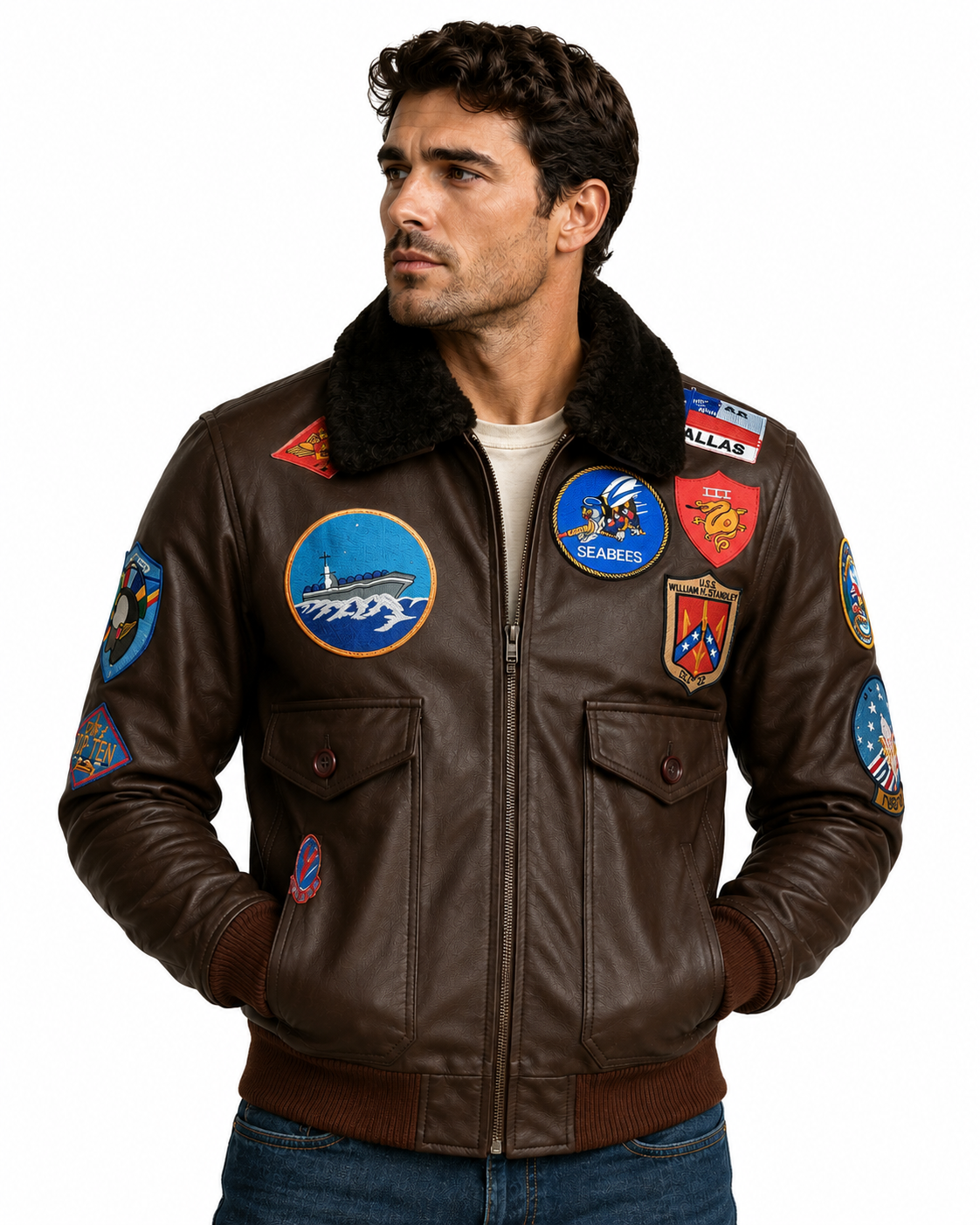 Top Gun Tom Cruise Flight Aviator Men's Real Leather New Jacket