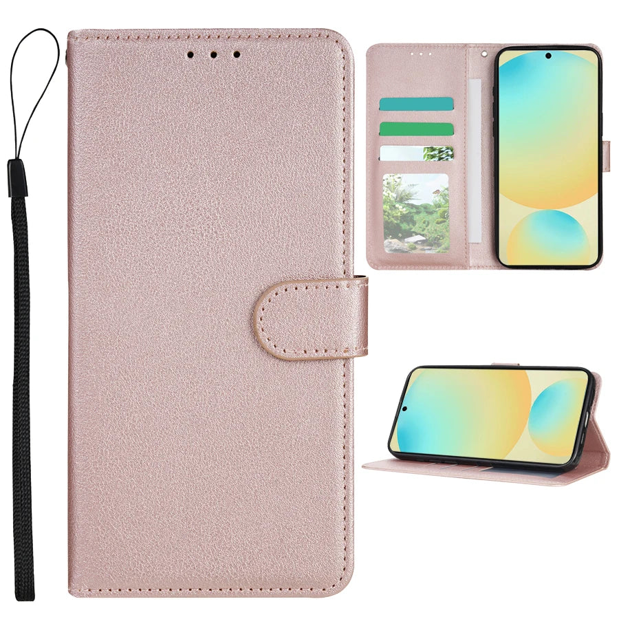 Magnetic Flip Wallet Phone Case with Card Slots for Samsung Galaxy S Series, PU Leather