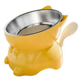 Elevated Cat Bowl with Removable Stainless Steel Inner Bowl and Cat-Ear Stand