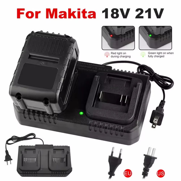 18V 21V 2A/3A Lithium Battery Charger For Makita Electric Drill Polishing Machine Lawn Mower Car Wash Machine Battery Adapter