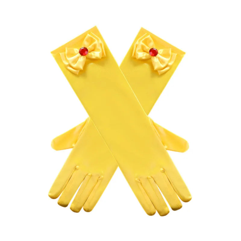 Kids Princess Party Gloves – Flower Girl & Costume Accessory (Ages 4–6)