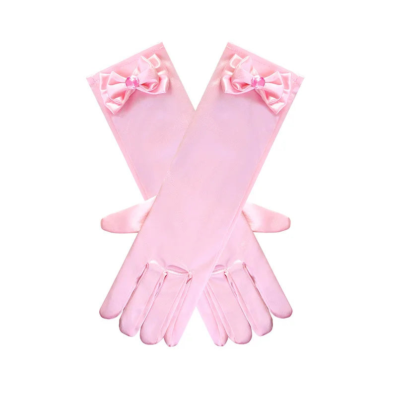 Kids Princess Party Gloves – Flower Girl & Costume Accessory (Ages 4–6)