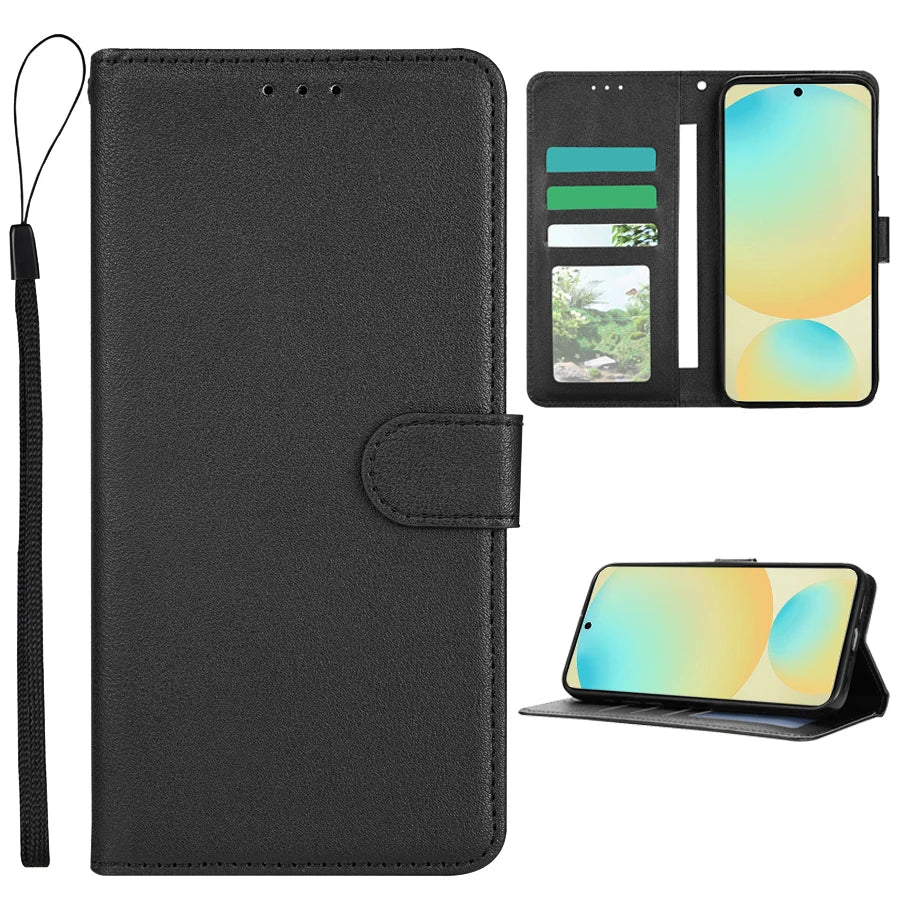 Magnetic Flip Wallet Phone Case with Card Slots for Samsung Galaxy S Series, PU Leather