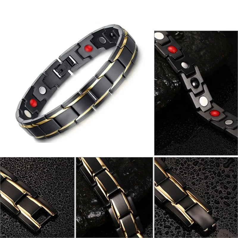 Magnetic Chain Link Bracelet with Easy-Hook Clasp