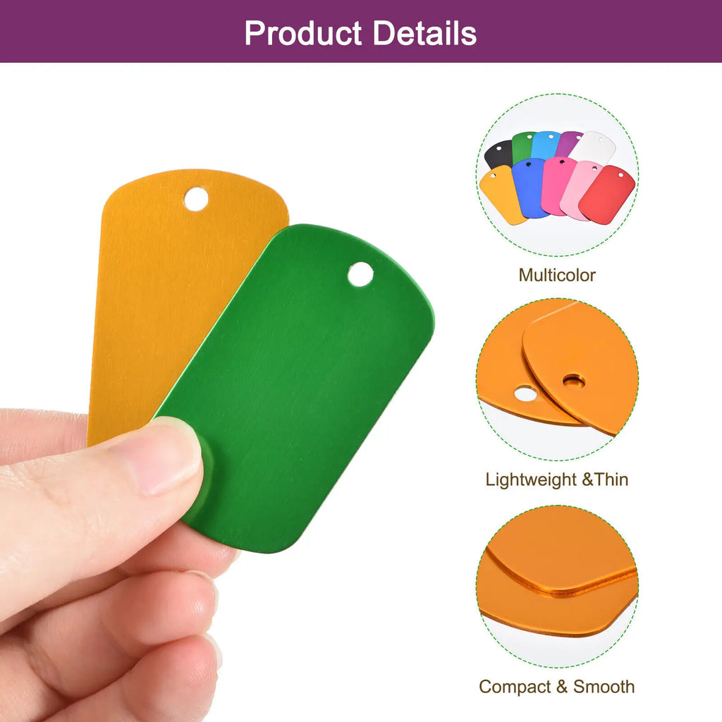 Metal Stamping Blanks – Aluminum Engraving Tags for Keychains, Pet Tags & Crafts