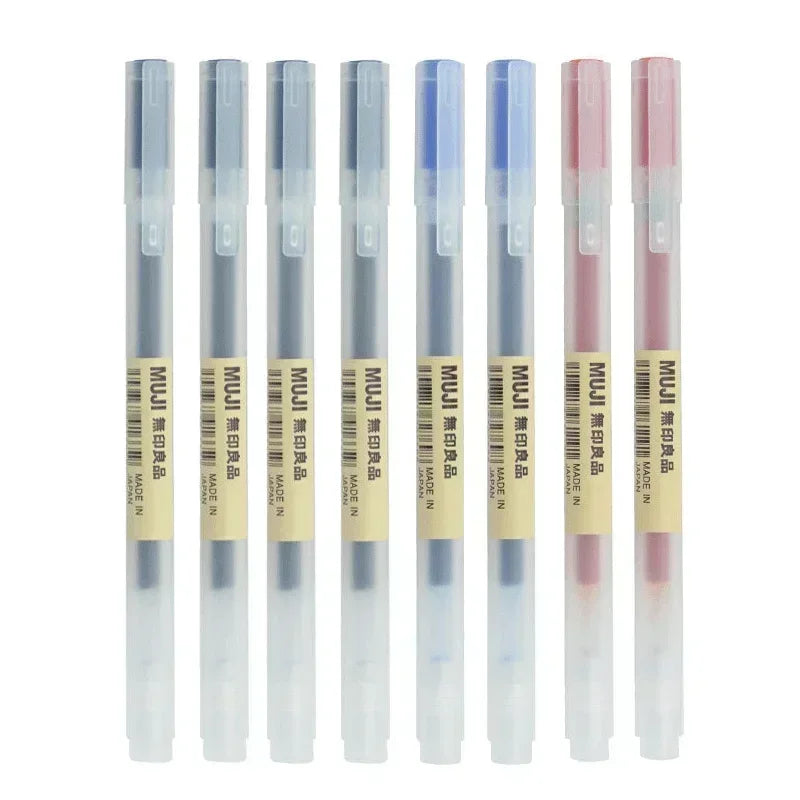 Gel pen set in black, red and blue ink