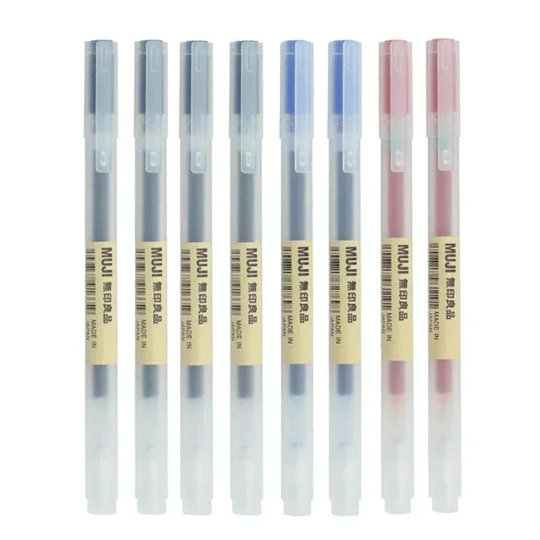 Gel pen set in black, red and blue ink