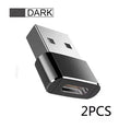 USB-A to USB-C OTG Adapter, 2 Pack in Black or Silver