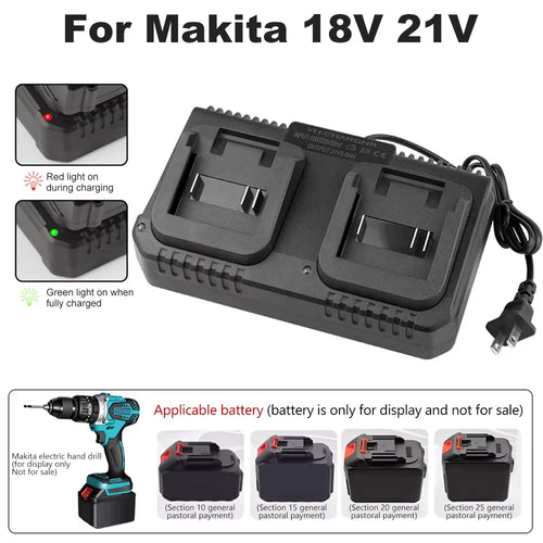 18V 21V 2A/3A Lithium Battery Charger For Makita Electric Drill Polishing Machine Lawn Mower Car Wash Machine Battery Adapter