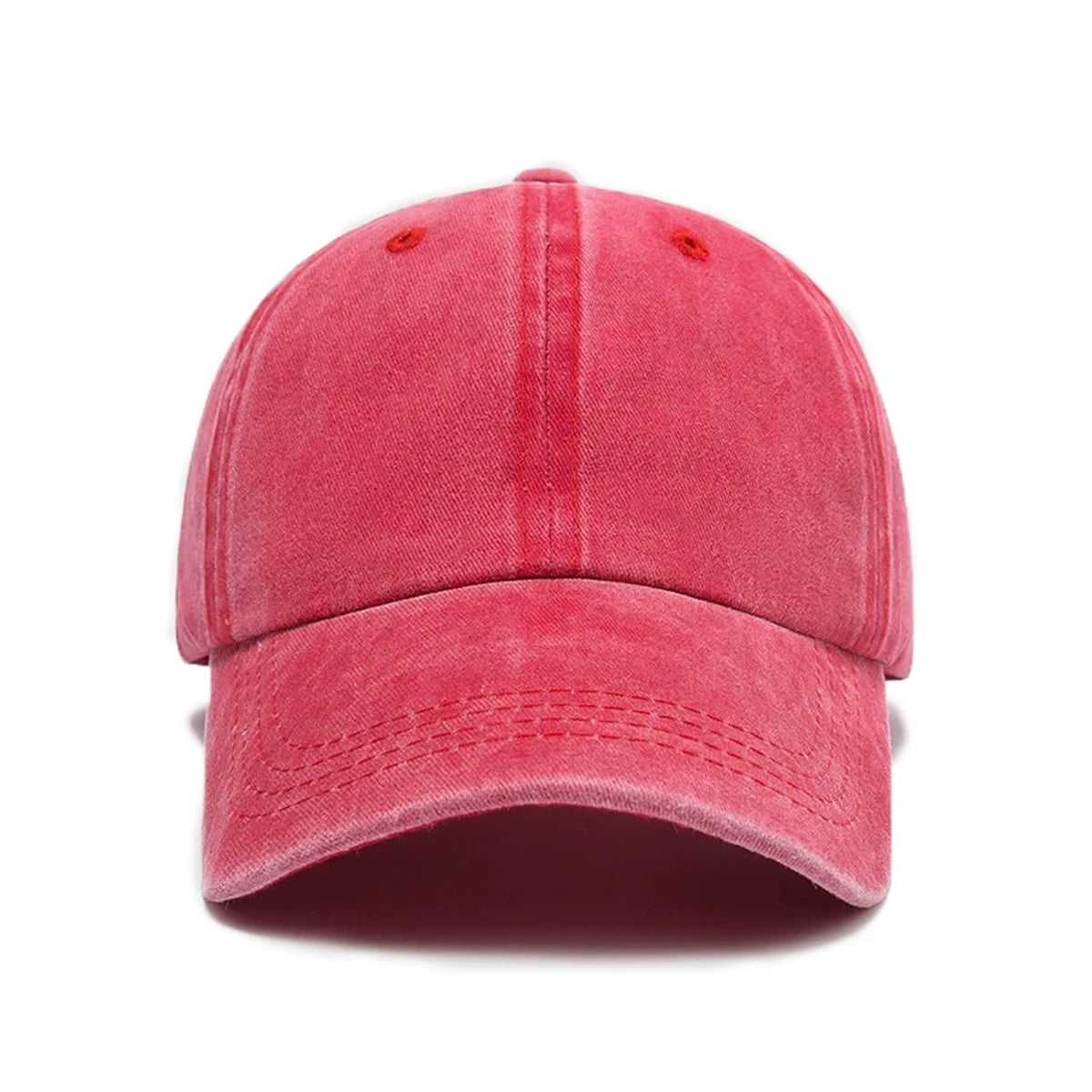 Washed Polyester Baseball Cap, Retro Distressed Style, Adult Unisex
