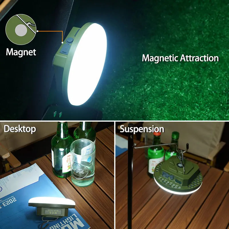 Rechargeable LED Camping Lantern with Magnet, 9900mAh Portable Tent & Work Light