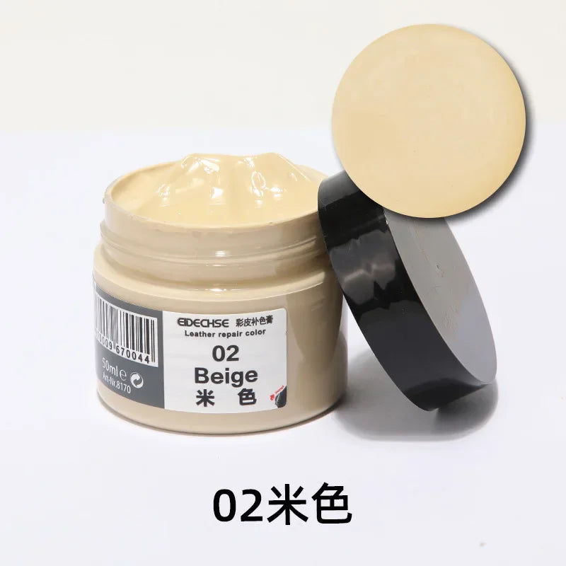 Leather Recoloring Repair Balm, 50ml, for Car Seats, Shoes and Sofas