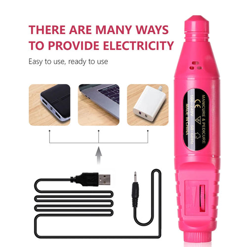 6-in-1 Electric Nail Drill Kit – Portable Nail File & Manicure Polisher
