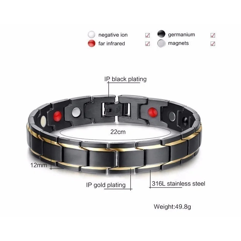Magnetic Chain Link Bracelet with Easy-Hook Clasp