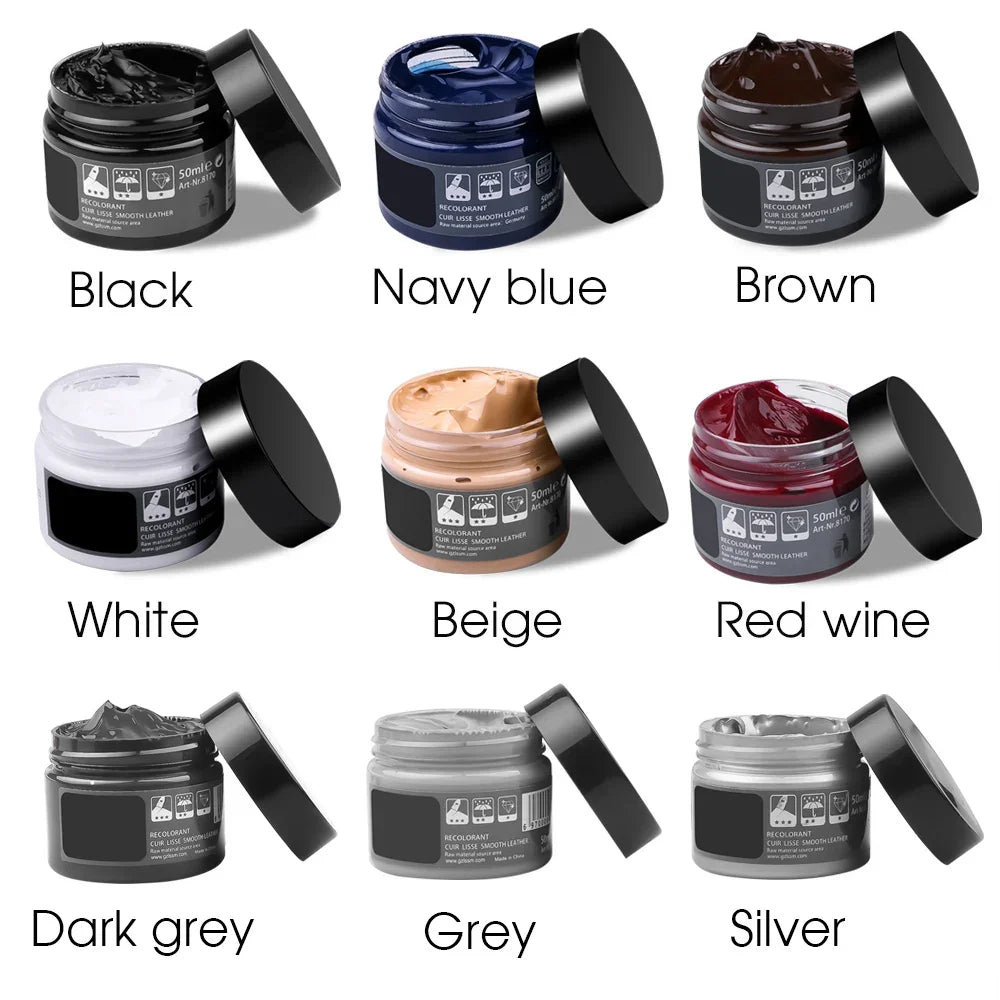 Leather Recoloring Repair Balm, 50ml, for Car Seats, Shoes and Sofas