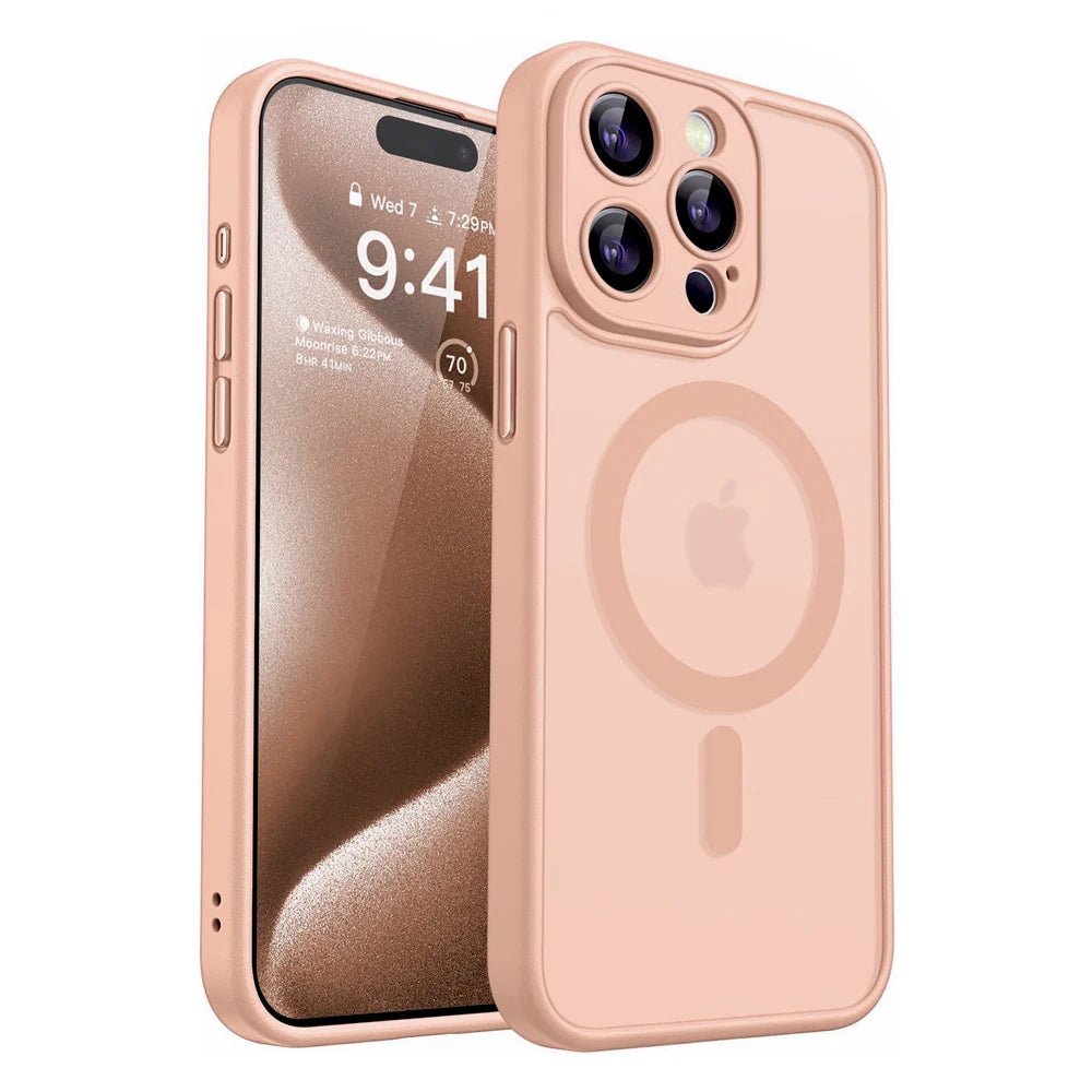 Matte Translucent Magnetic Case Compatible with MagSafe for iPhone 11 to 17 Series