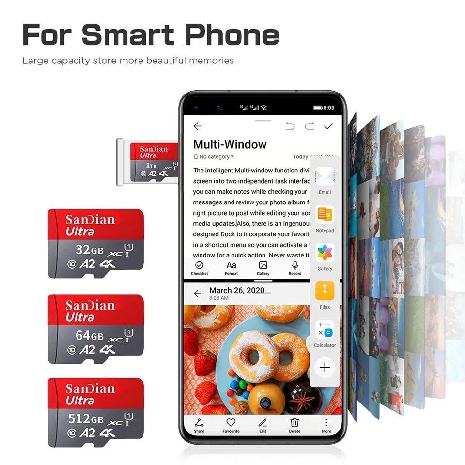 High-Speed Micro SD Card A2 – 128GB, 256GB & 512GB TF Memory Card