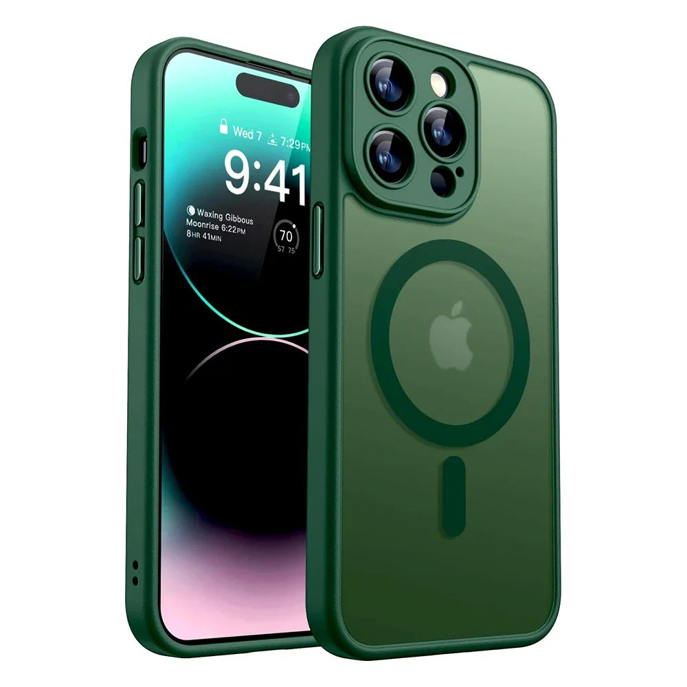 Matte Translucent Magnetic Case Compatible with MagSafe for iPhone 11 to 17 Series