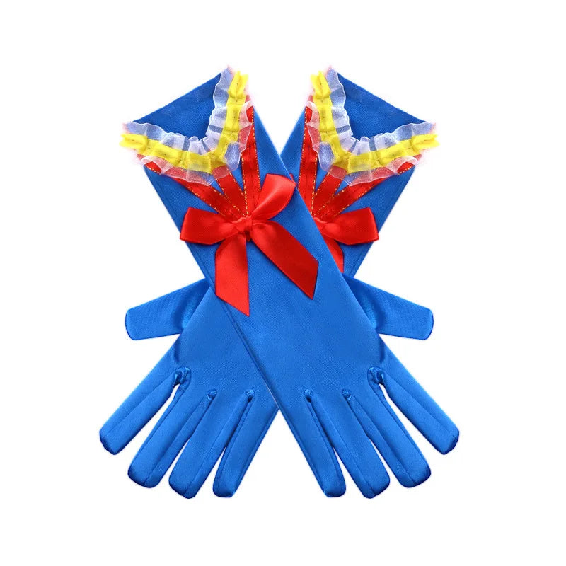 Flower Girl Wedding Gloves Princess Girls Elsa Anna Accessories Set Kids Party Cosplay Belle Sofia Snow Queen Snow Flake Gloves