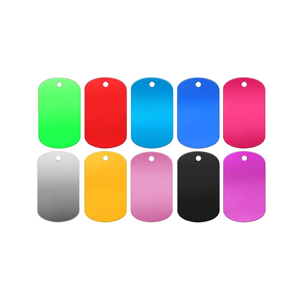 10/20Pcs Metal Stamping Blanks Aluminum Tags Multicolor Metal Tags Engraving Blanks Keychain Crafts Pet Tags Dog Tag Blank Signs