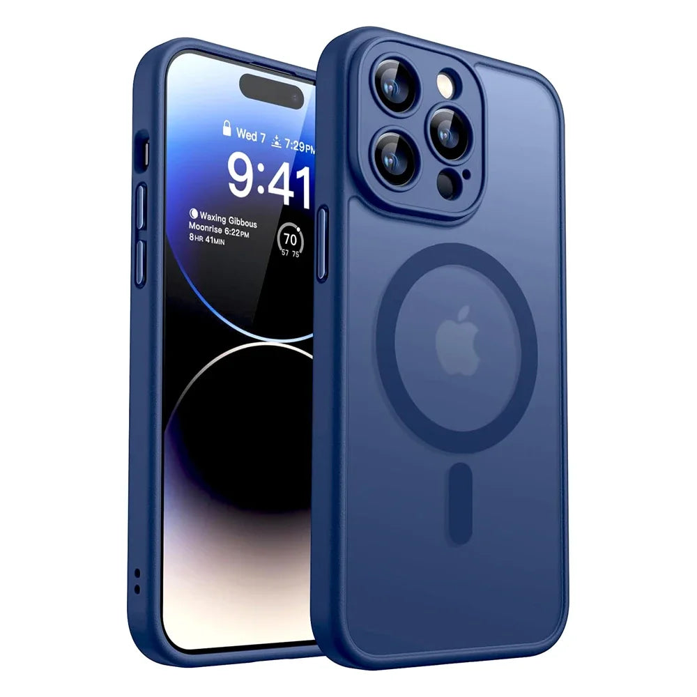 Matte Translucent Magnetic Case Compatible with MagSafe for iPhone 11 to 17 Series