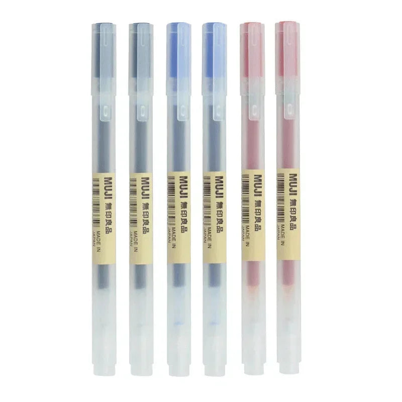 Gel pen set in black, red and blue ink