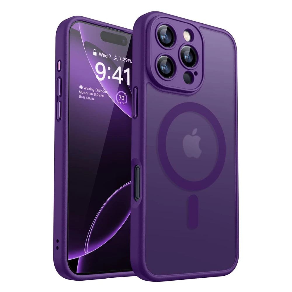 Matte Translucent Magnetic Case Compatible with MagSafe for iPhone 11 to 17 Series