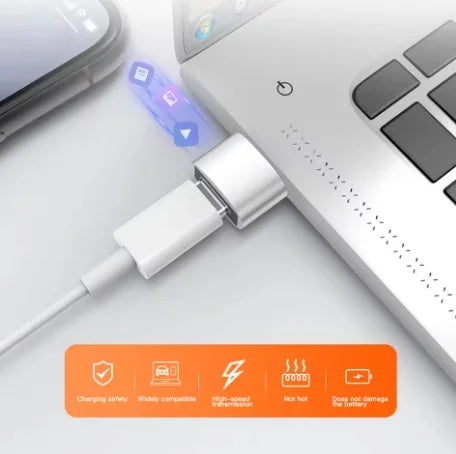 USB-A to USB-C OTG Adapter, 2 Pack in Black or Silver