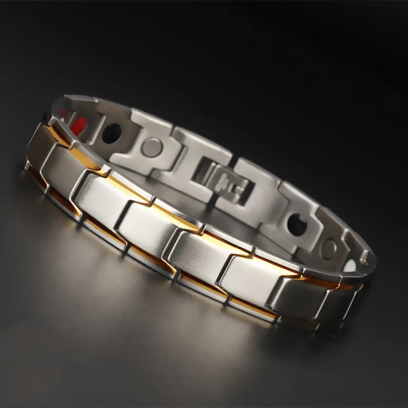 Magnetic Chain Link Bracelet with Easy-Hook Clasp