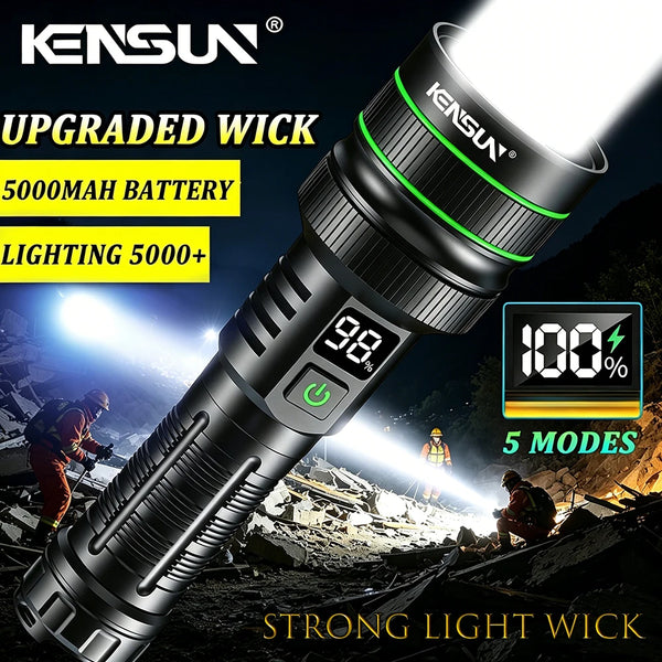 Rechargeable Zoomable LED Flashlight, Aluminum Alloy Torch for Camping and Outdoors