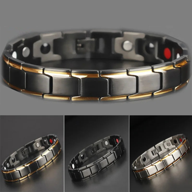 Magnetic Chain Link Bracelet with Easy-Hook Clasp