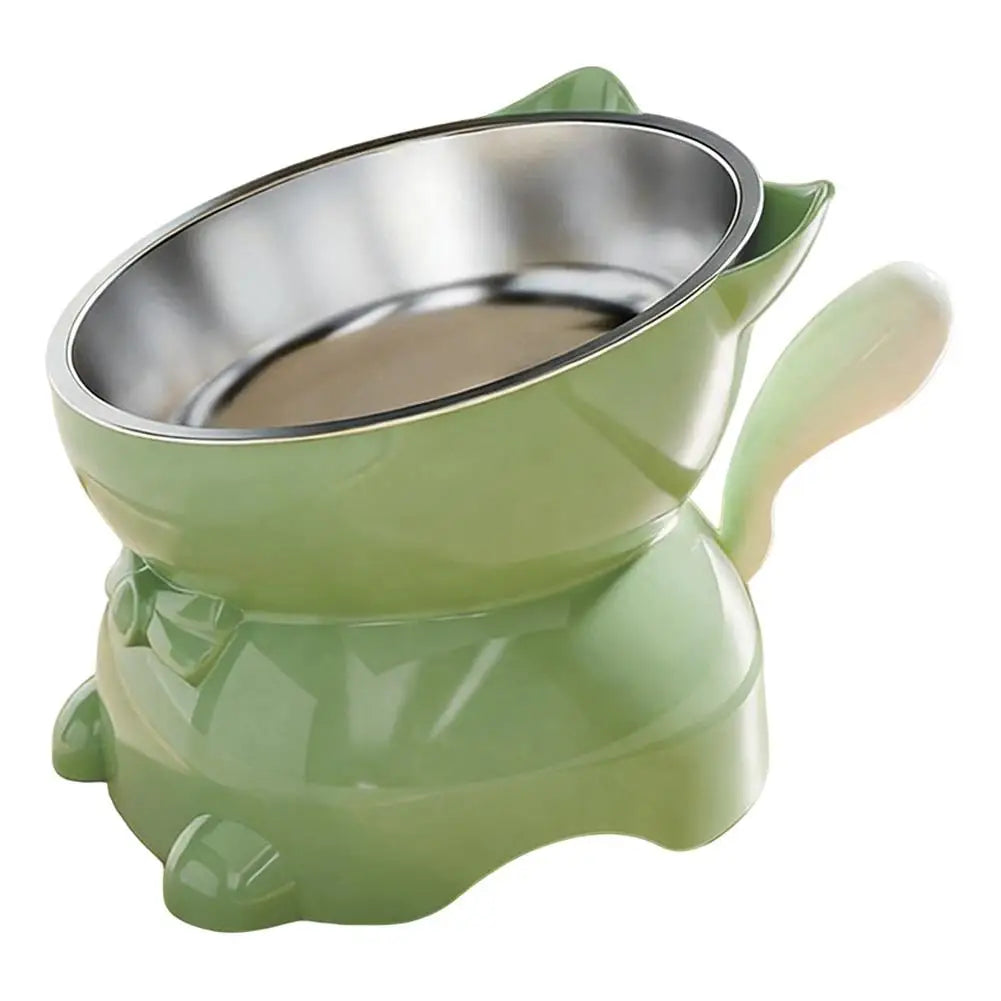 Elevated Cat Bowl with Removable Stainless Steel Inner Bowl and Cat-Ear Stand