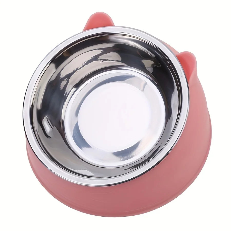 Raised tilted cat bowl with ear-shaped stand, image 5