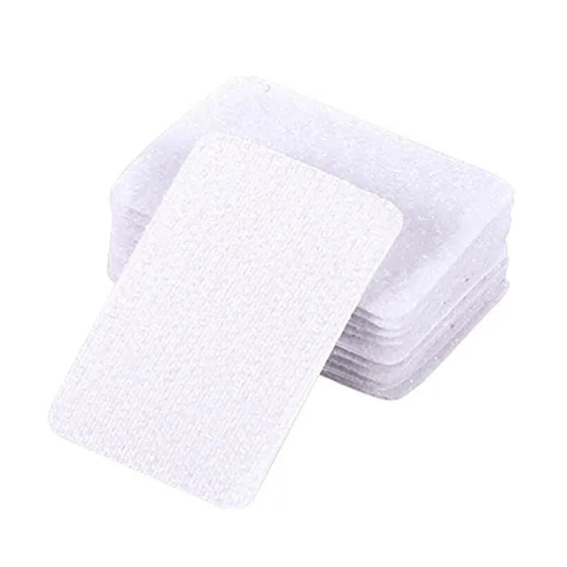 Self-adhesive hook and loop fastener dots, white, 4x6 cm