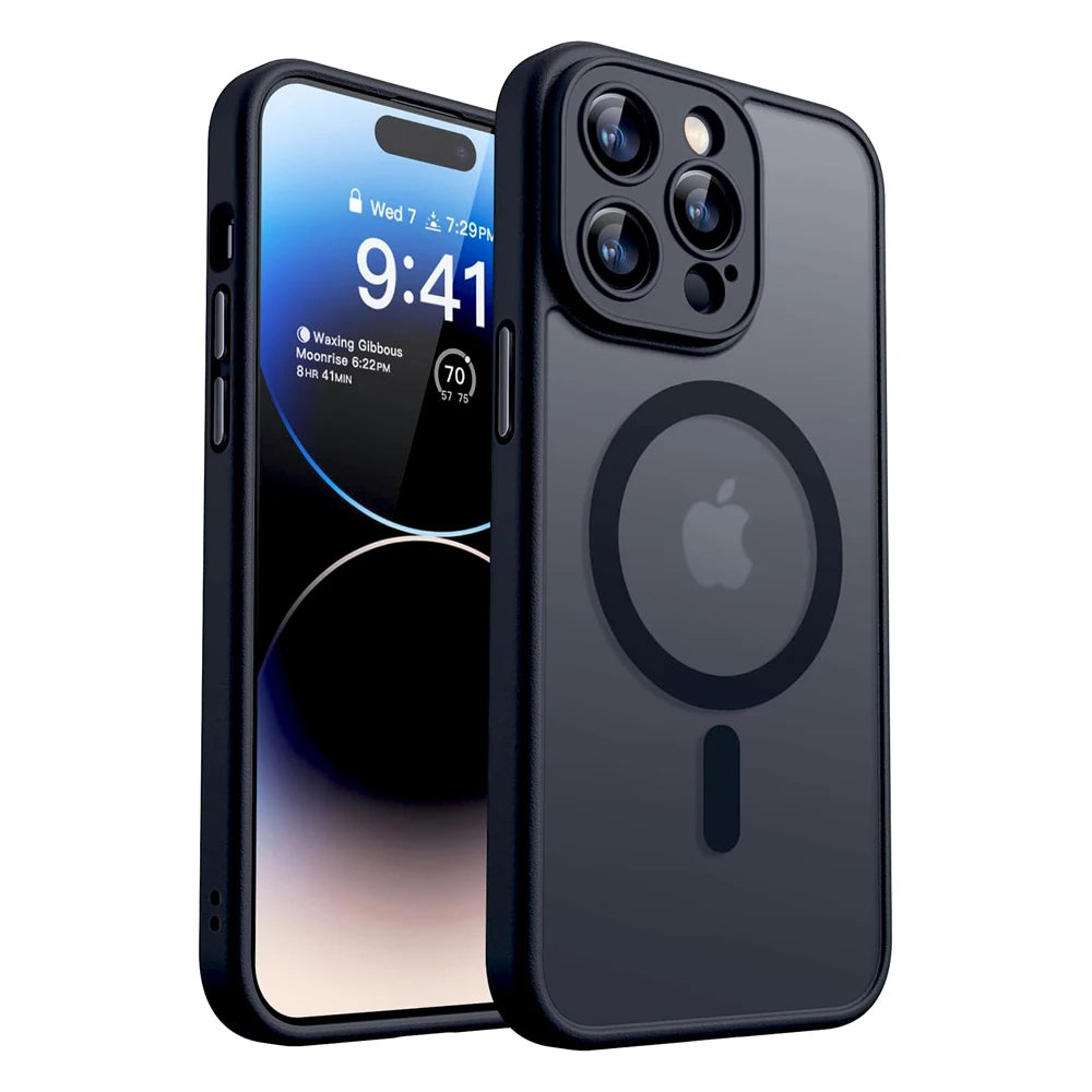 Matte Translucent Magnetic Case Compatible with MagSafe for iPhone 11 to 17 Series