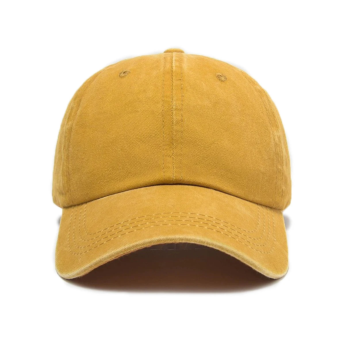 Washed Polyester Baseball Cap, Retro Distressed Style, Adult Unisex