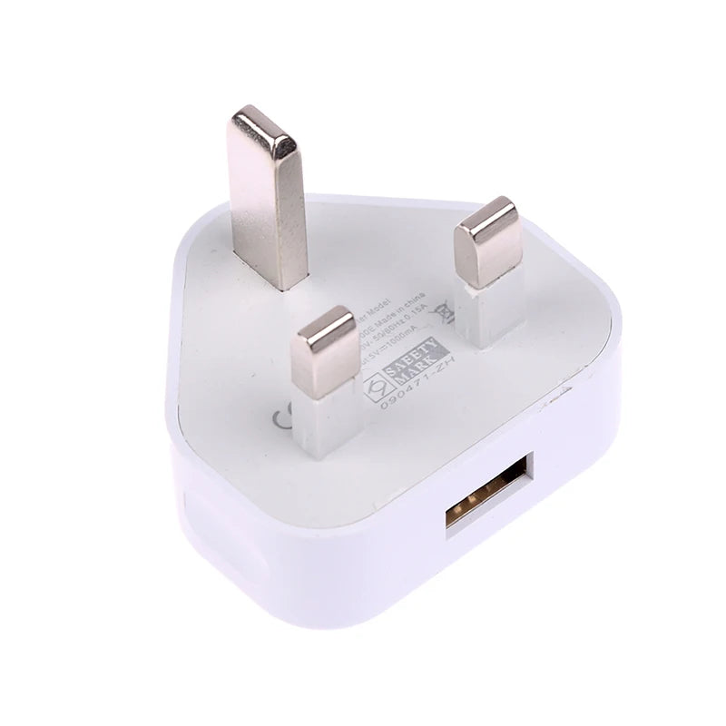 UK 3-Pin USB Wall Charger Adapter – 1/2 Port Phone Charging Plug
