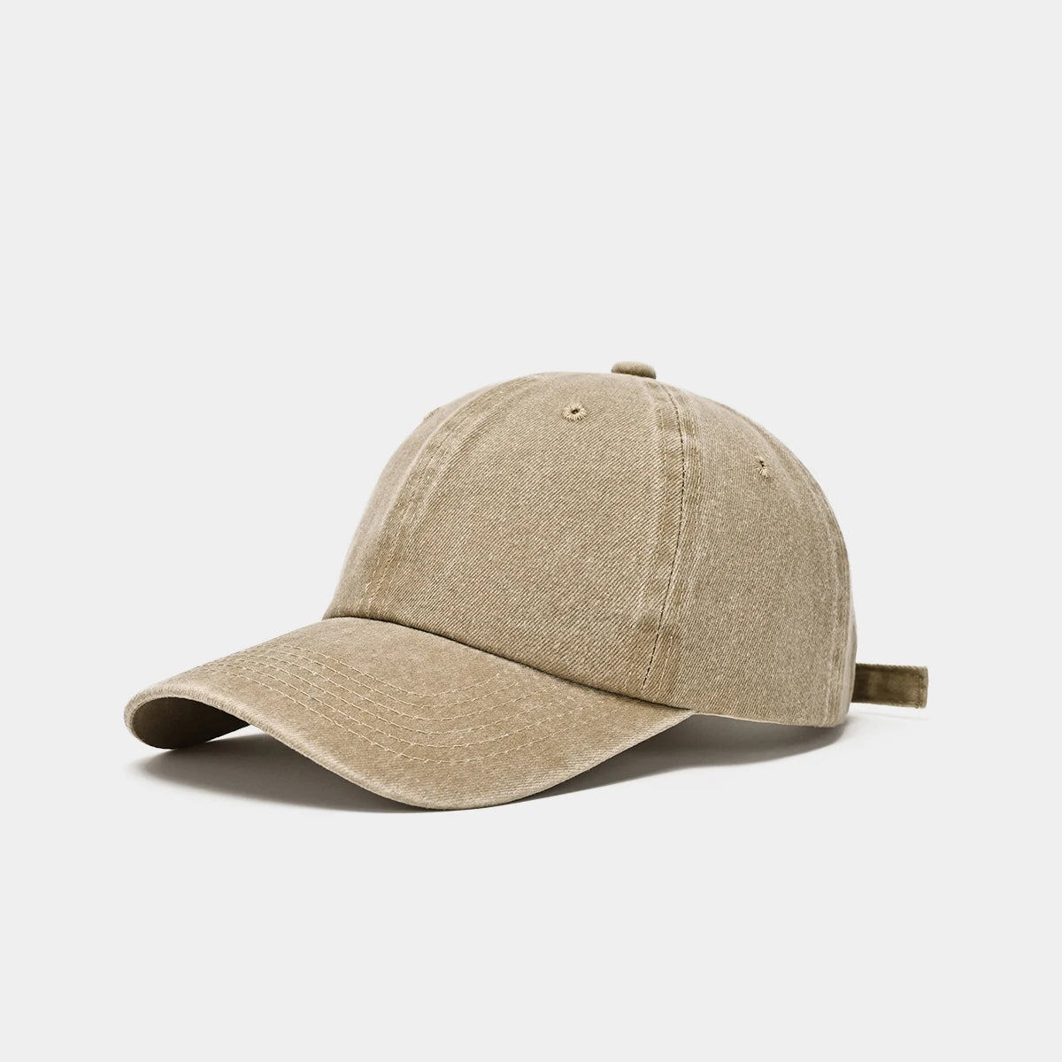 Washed Polyester Baseball Cap, Retro Distressed Style, Adult Unisex