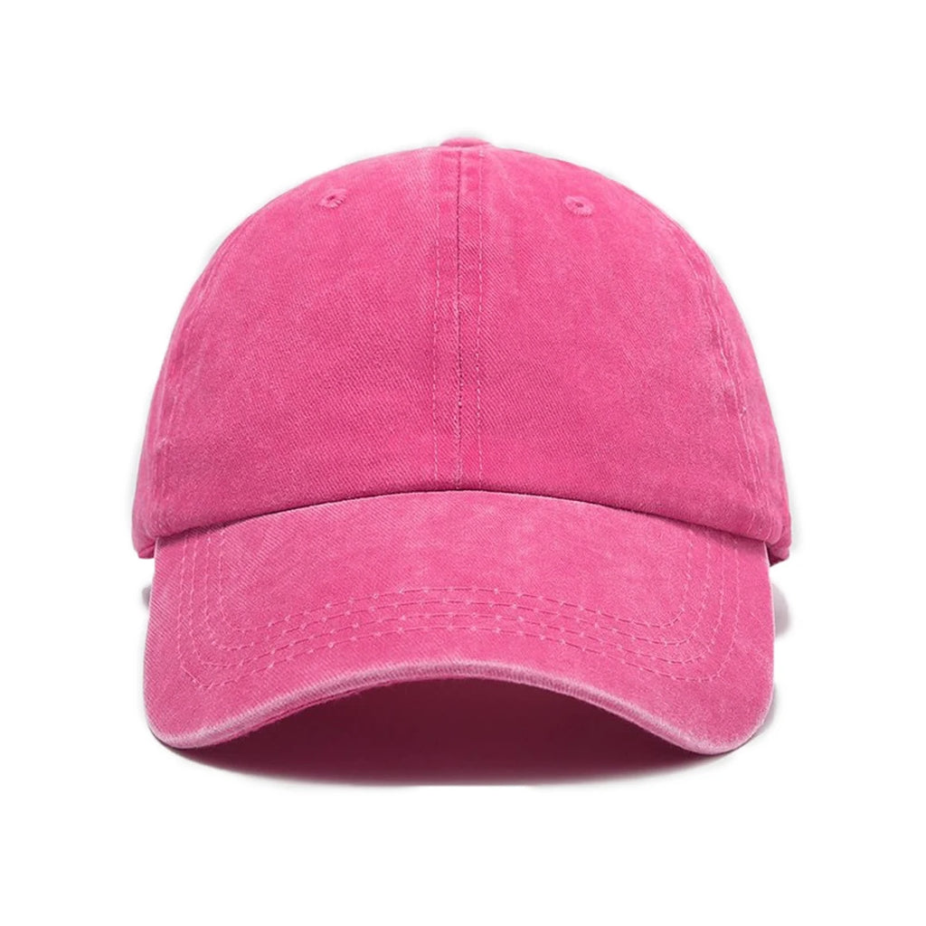 Washed Polyester Baseball Cap, Retro Distressed Style, Adult Unisex