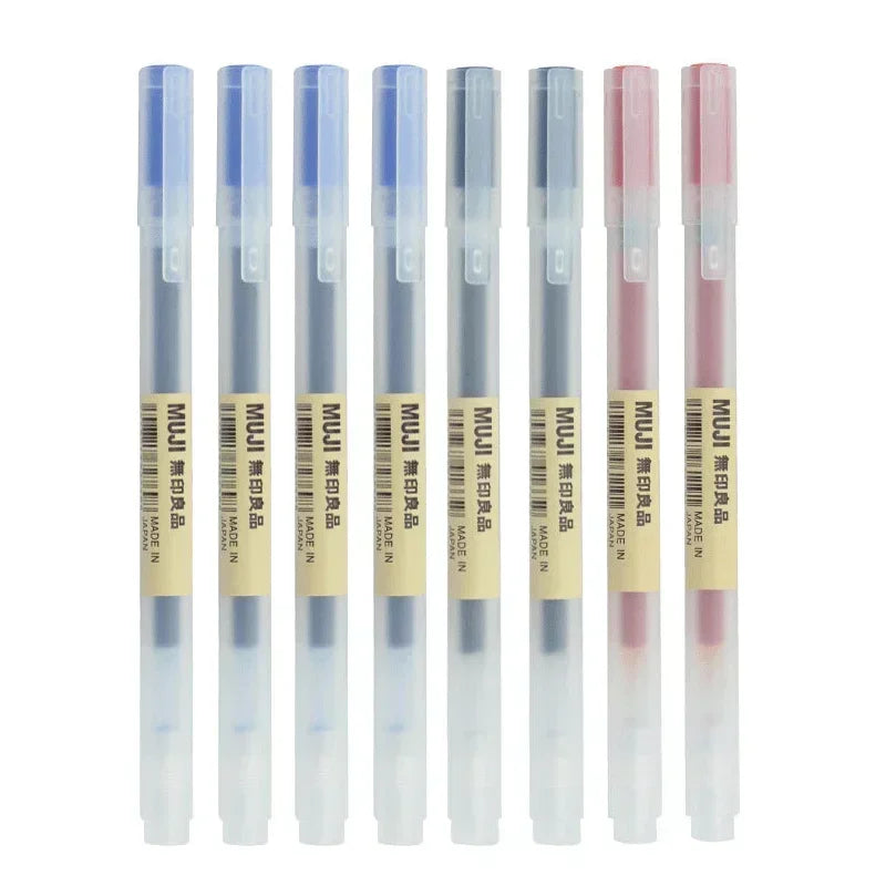Gel pen set in black, red and blue ink