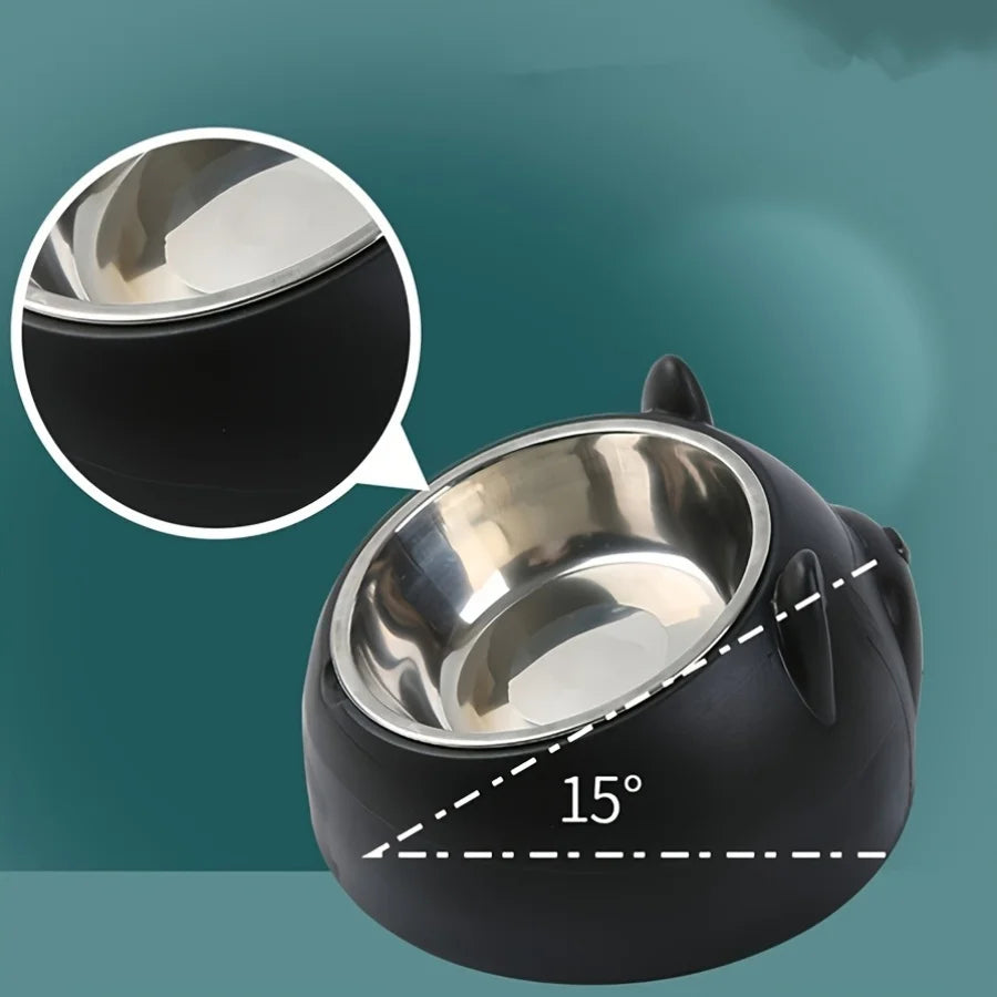 Raised tilted cat bowl with ear-shaped stand, image 3