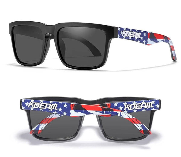 Classic Square Polarized Sunglasses with Mirrored Lenses and Case