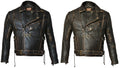 Terminator 2 Inspired Distressed Brown Cafe Racer Leather Jacket
