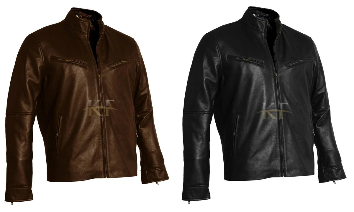 Fast & Furious 6 Inspired Men's Black Leather Jacket – Vin Diesel Style